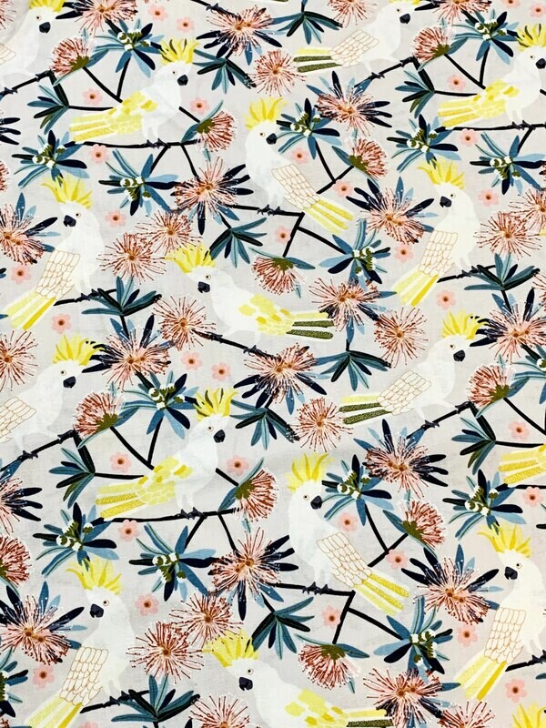 Crested Cockatoo | Quilting Cotton | 112cm wide