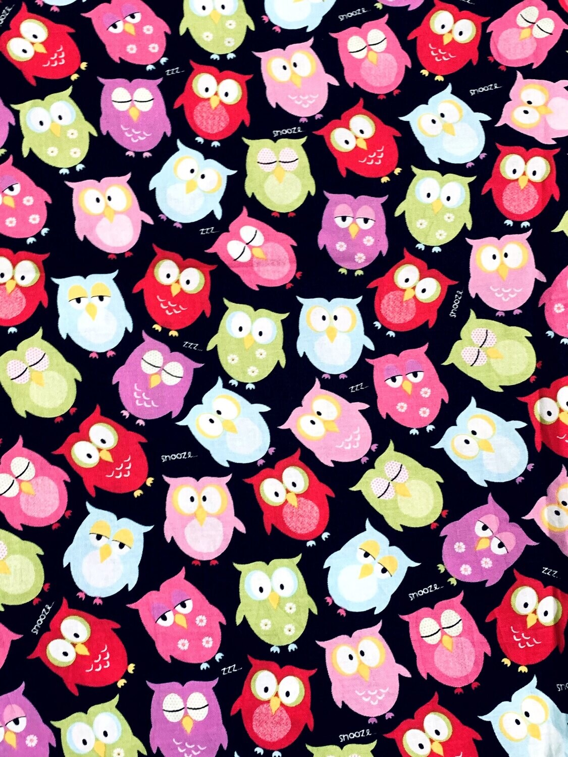 Snooze Owls | Quilting Cotton | 112cm wide - 0.65m Piece