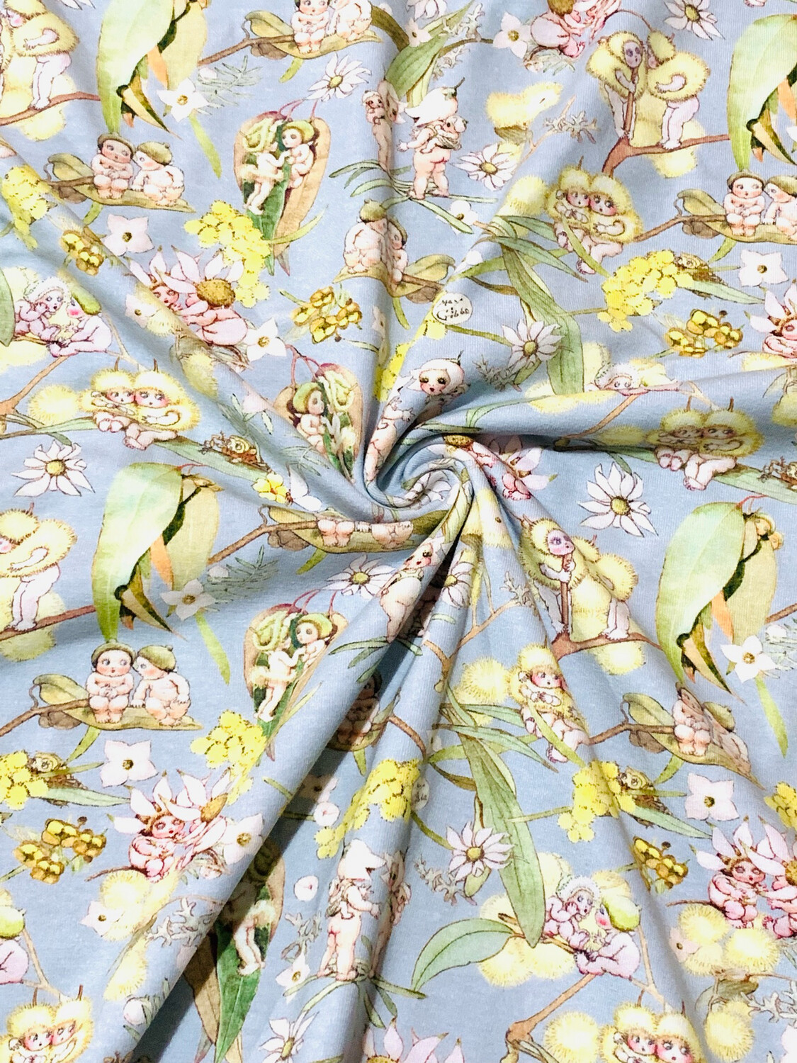 Gossiping Gumnuts, May Gibbs | Licensed Cotton Lycra, 220gsm | 150cm Wide