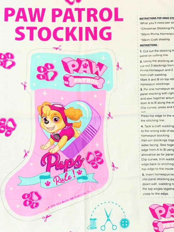 Paw Patrol Stocking | Licensed Quilting Cotton Panel