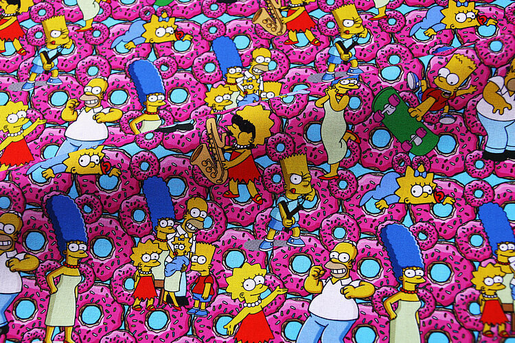 The Simpsons, Pink | PRE-ORDER Cotton Woven | 142cm wide