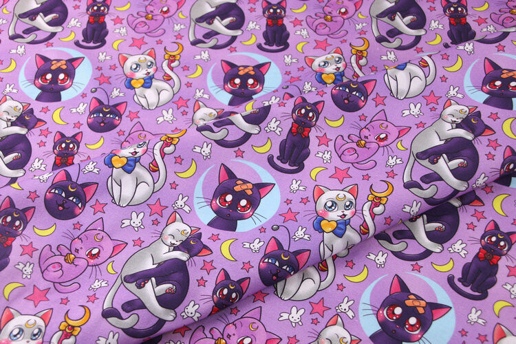 Sailor Moon Cats | PRE-ORDER Cotton Woven | 142cm wide
