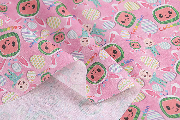 Cocomelon Easter, Pink | PRE-ORDER Cotton Woven | 142cm wide