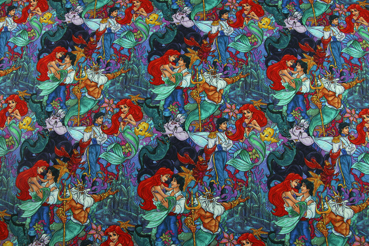 The Little Mermaid & Prince | PRE-ORDER Cotton Woven | 142cm wide