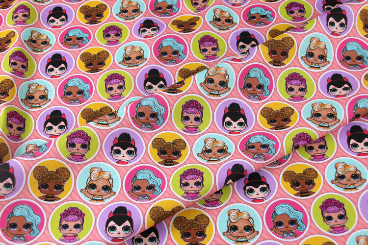 LOL Doll Badges | PRE-ORDER Cotton Woven | 142cm wide