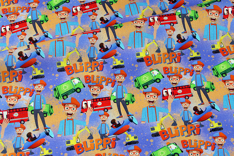 Blippi, Blue | PRE-ORDER Cotton Woven | 142cm wide