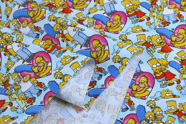 The Simpsons, Kiss! | PRE-ORDER Cotton Woven | 142cm wide