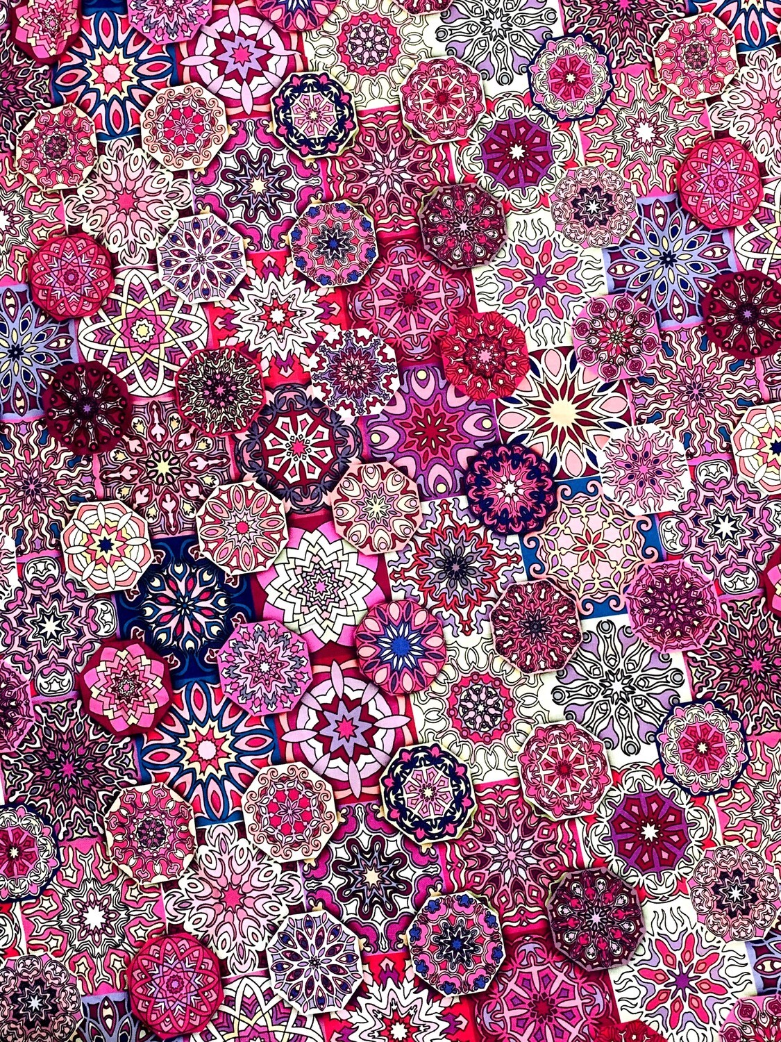 Mosaic Medallions, Pink | Quilting Cotton | 112cm wide