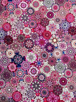 Mosaic Medallions, Pink | Quilting Cotton | 112cm wide