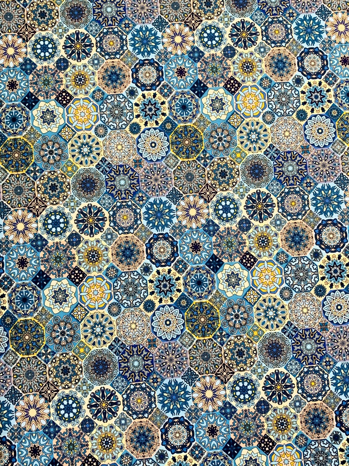 Mosaic Medallions, Blue | Quilting Cotton | 112cm wide