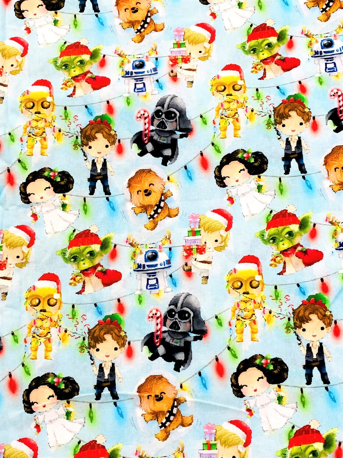 Star Wars Xmas, Kawaii Blue | Custom Quilting Cotton | 140cm wide