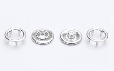9.5mm (3/8'') | Metal Snap Fasteners | 10 sets