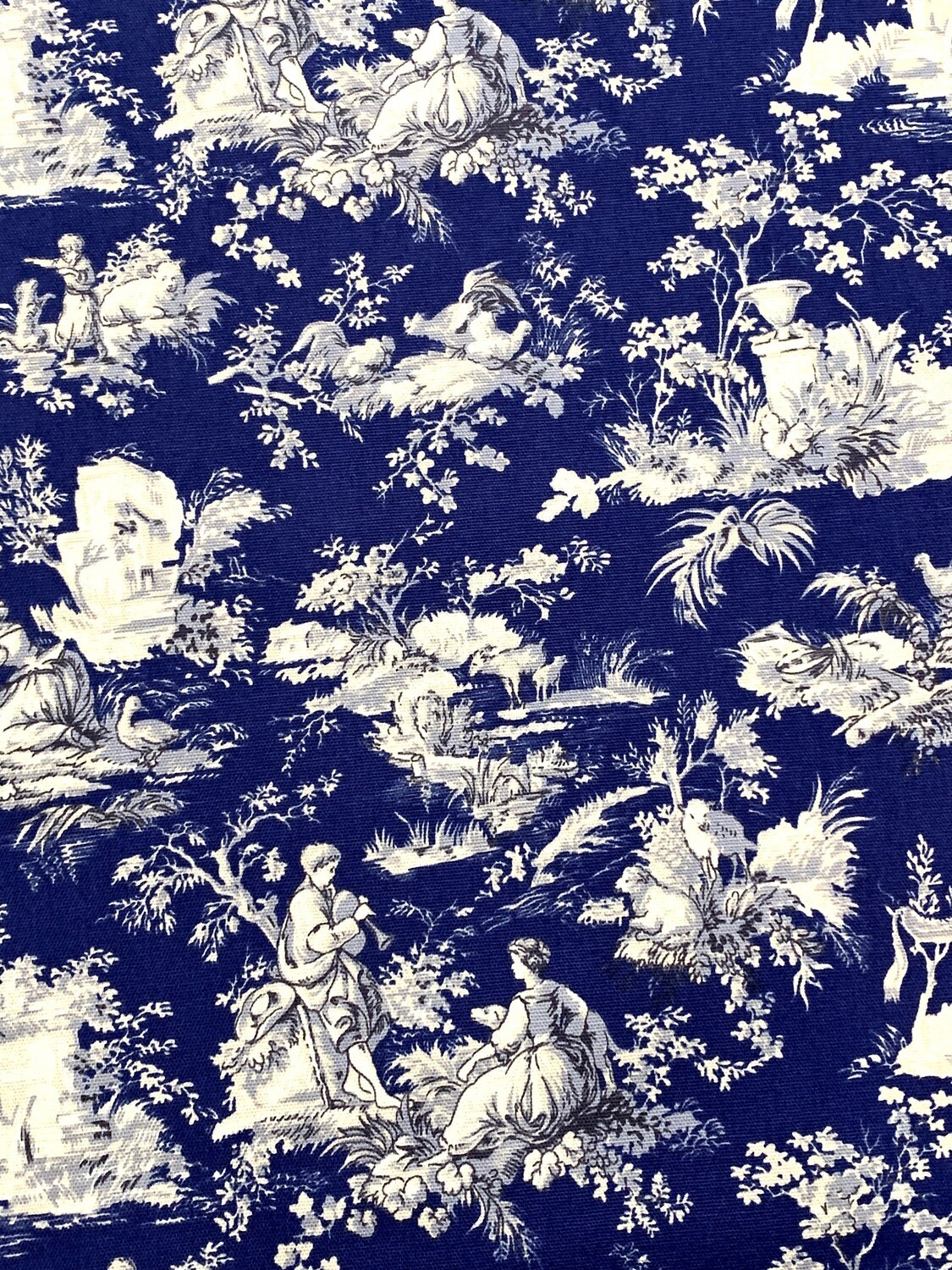 French Toile, Navy | Cotton Canvas | 112cm wide - 0.65m Piece
