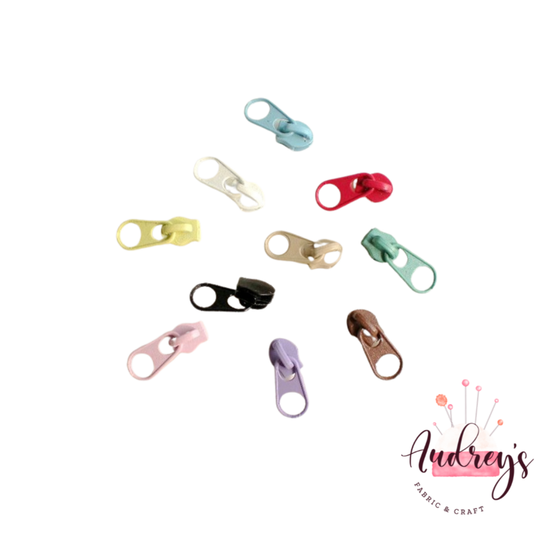 11 Colours | Zipper Sliders (Short) | Fits #3 Nylon Zippers