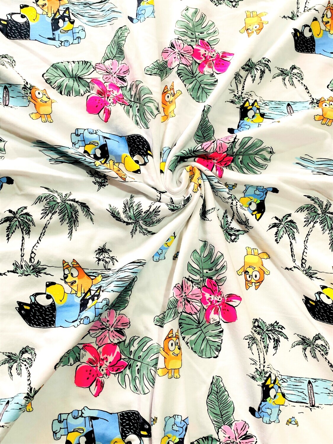 Rug Island, Bluey | Licensed Cotton Lycra, 180gsm | 180cm Wide