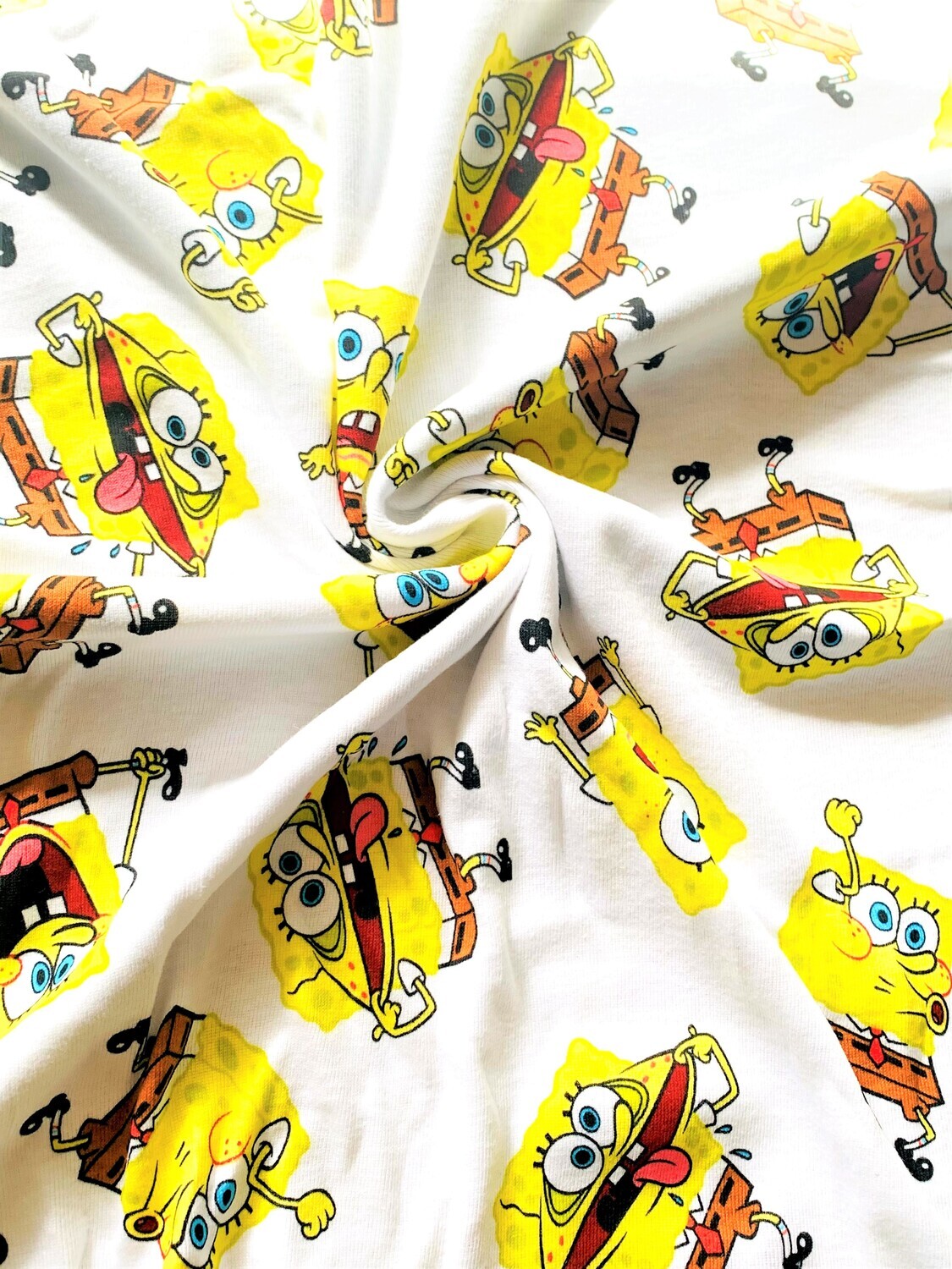 Spongebob | Licensed Cotton Jersey, 160gsm | 170cm Wide - Final 1m Piece