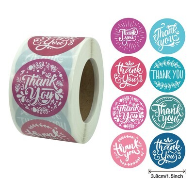 &quot;Thank You&quot; Calligraphy | 1.5&#39;&#39; (38mm) Scrapbooking Gift Wrapping Sticker