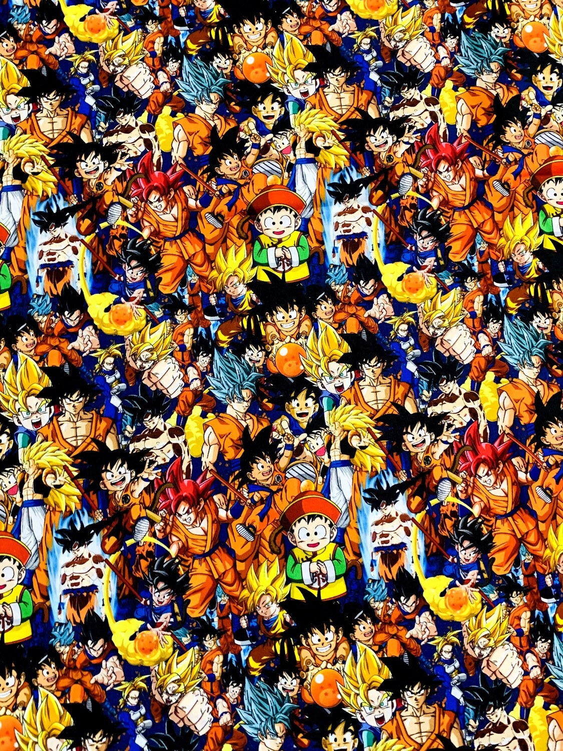 Dragon Ball Z Stacked | Extra-Wide Custom Quilting Cotton Woven Fabric | 145cm wide