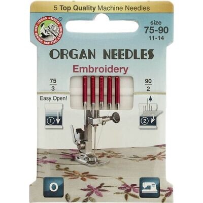 Embroidery Needles | Organ Sewing Needles Eco-Pack | Pack of 5