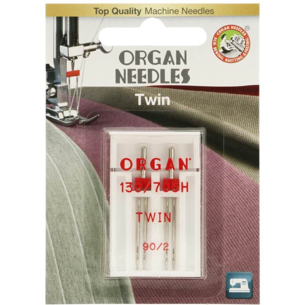 Twin 90/14 2.0mm | Organ Sewing Needles Box Pack | Pack of 2