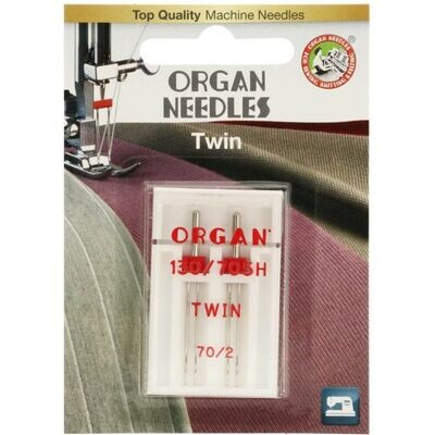 Twin 70/10 2.0mm | Organ Sewing Needles Box Pack | Pack of 2