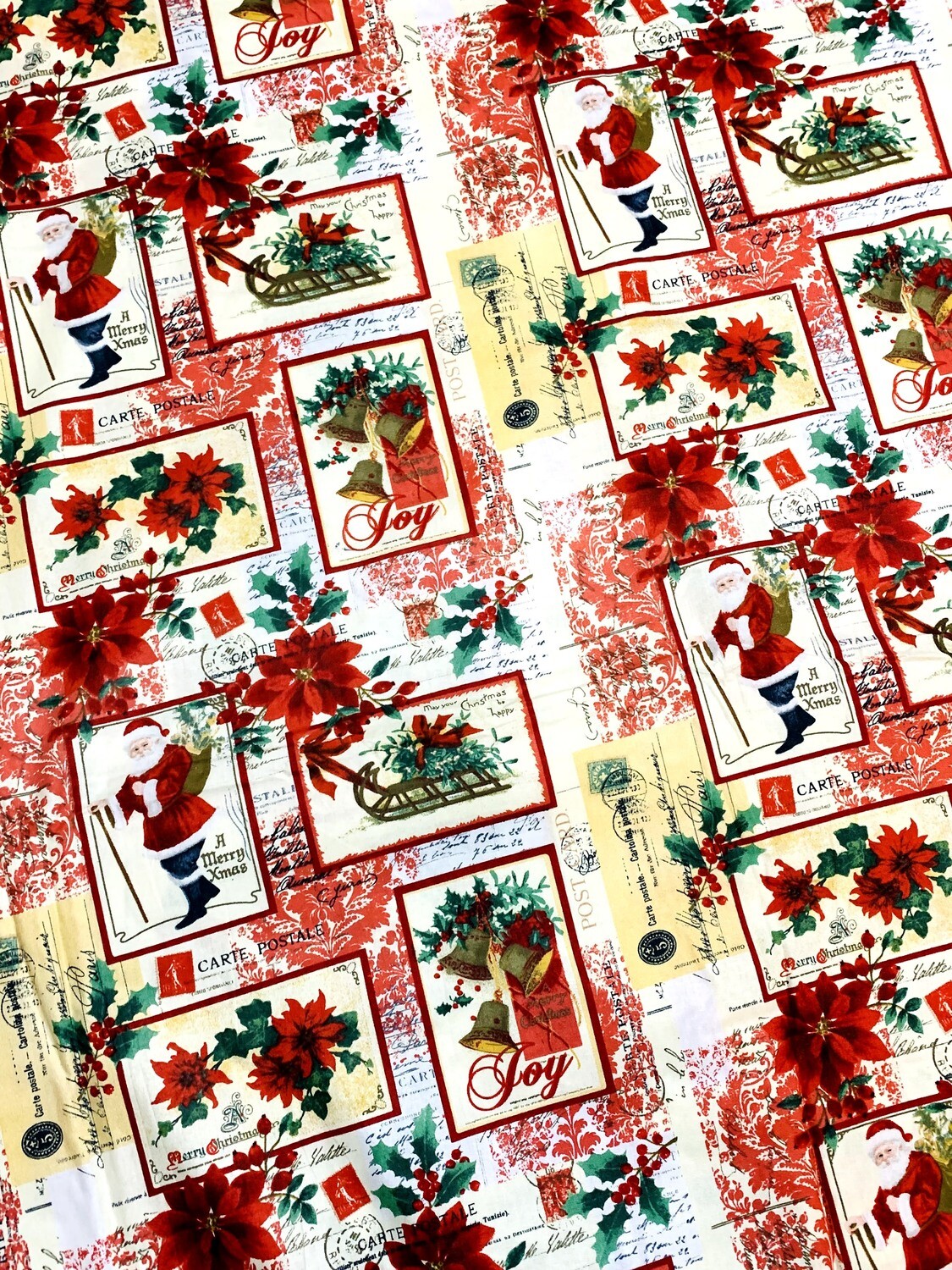 Christmas Postcards | Quilting Cotton | 112cm Wide - 0.65m Piece