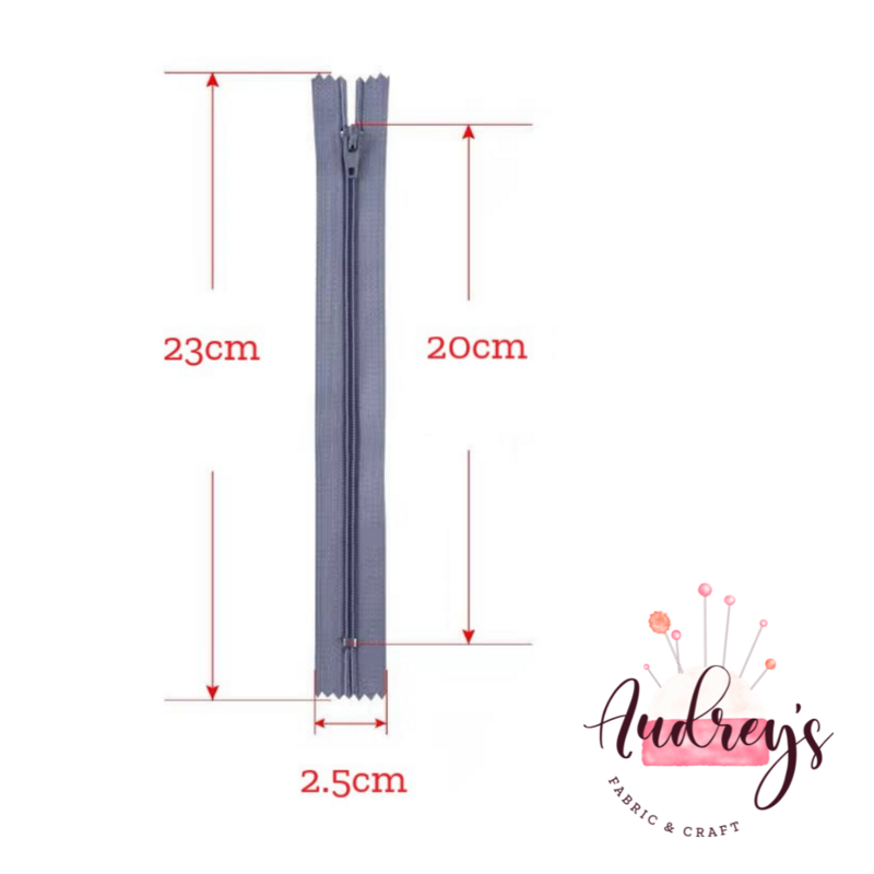 20cm (8'') Closed-End Dress Zippers, #3 | Nylon
