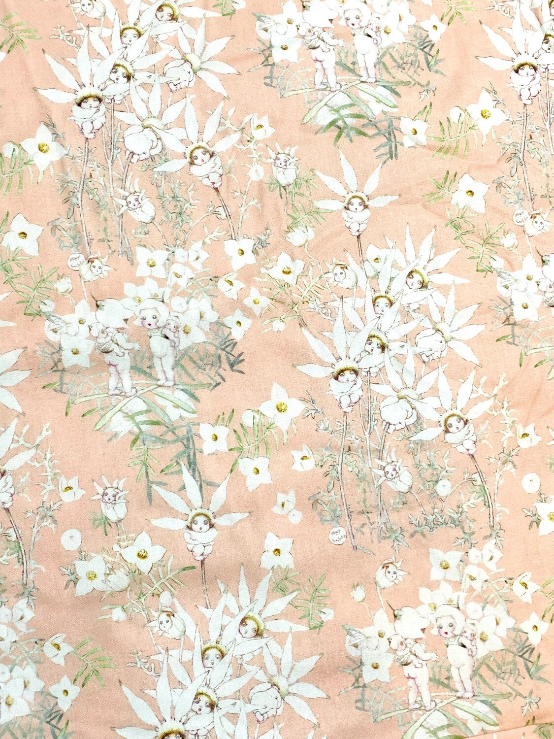 Flannel Flowers Coral, May Gibbs | Licensed Quilting Cotton | 112cm wide - 0.65m Piece