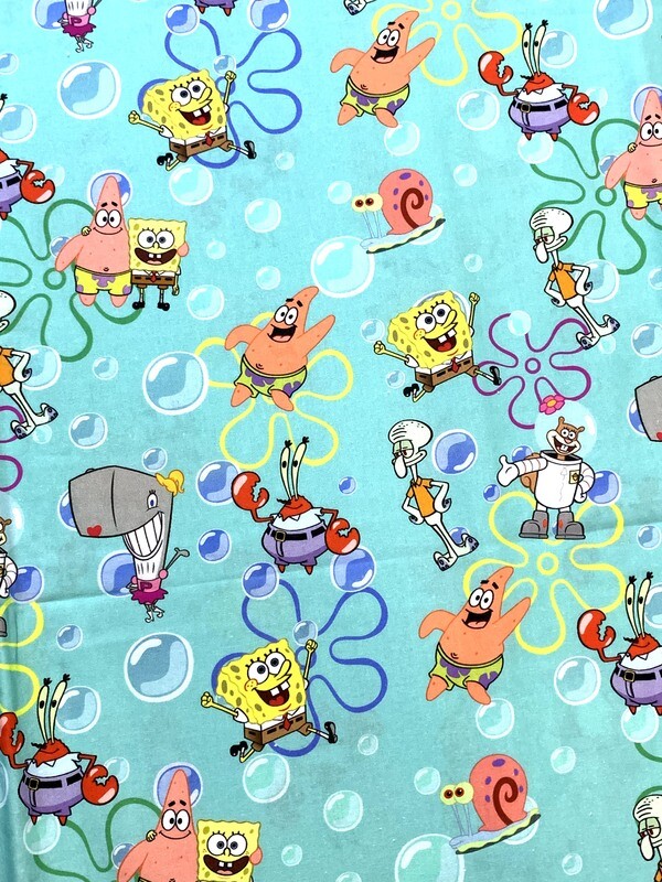 Spongebob &amp; Friends | Extra-Wide Custom Quilting Cotton Woven Fabric | 145cm wide