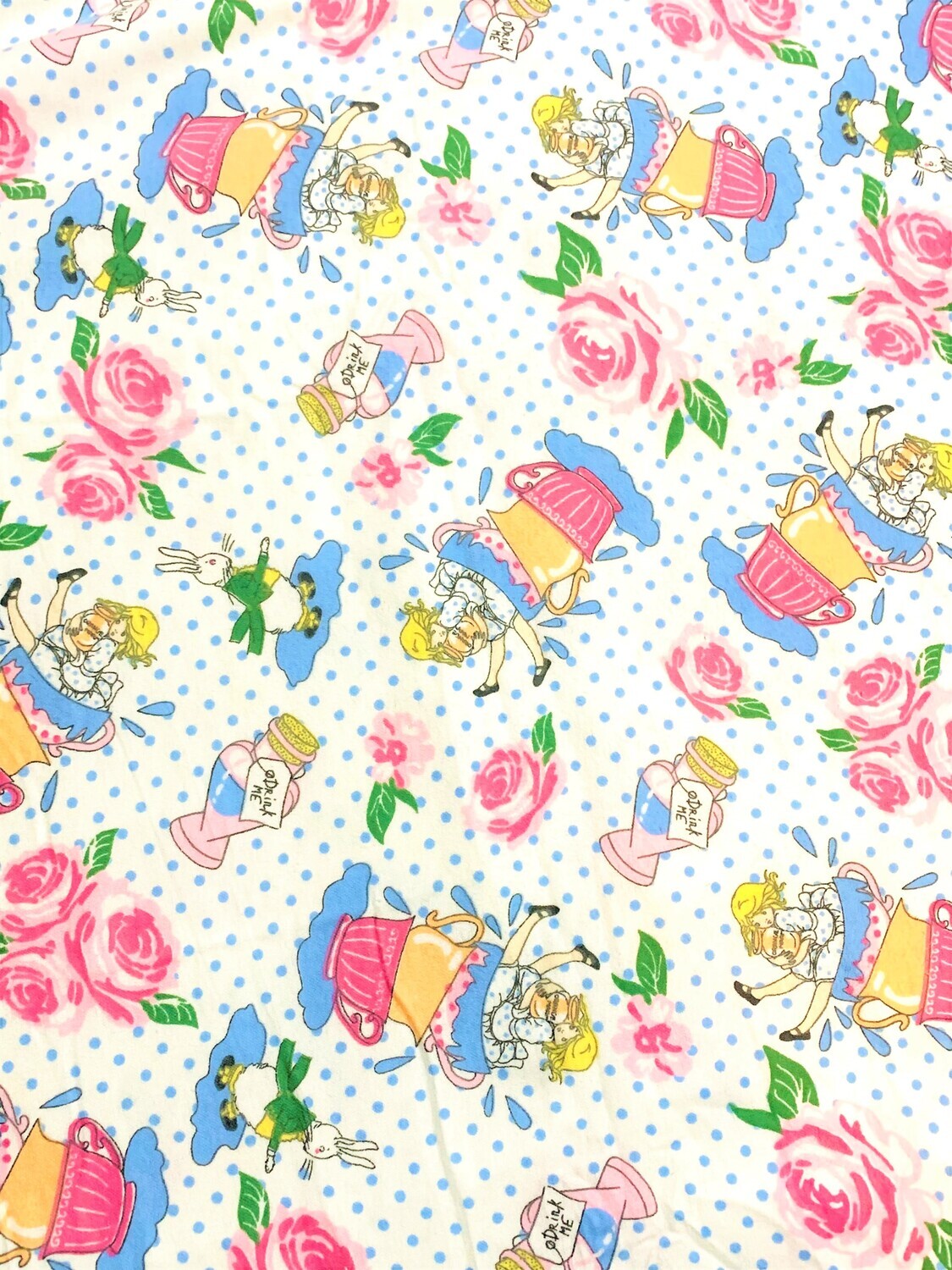 Alice Teacup Toss | Licensed Cotton Flannelette | 112cm wide