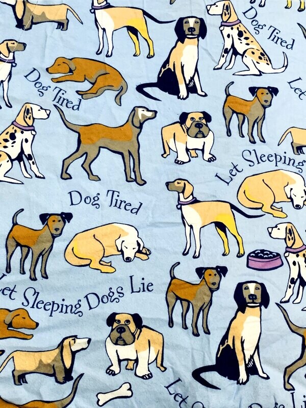 Sleeping Pups | Cotton Flannelette | 112cm wide