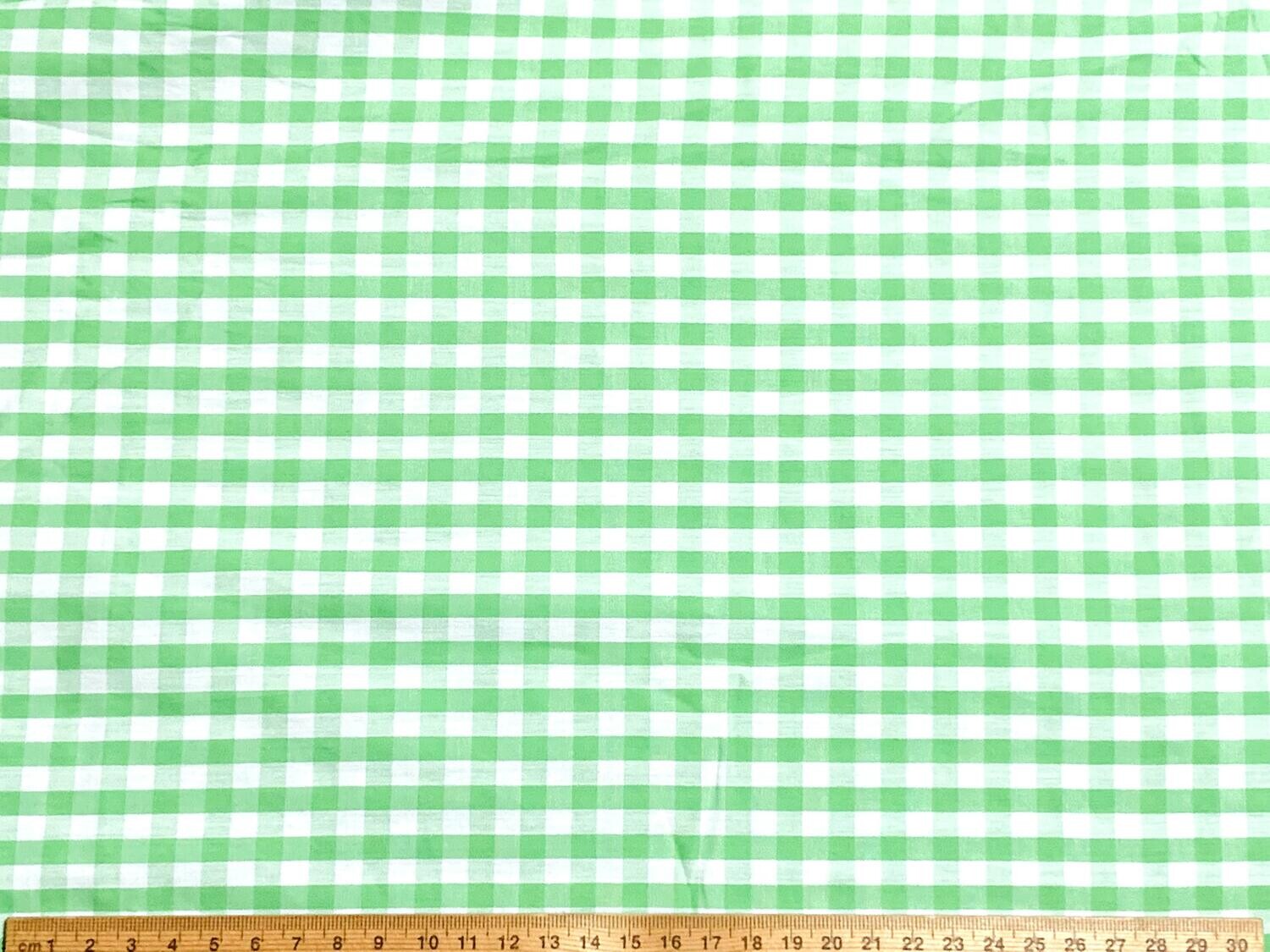 Lime Green Gingham, 6mm | Yarn Dyed Cotton Woven | 150cm Wide - 0.45m Piece