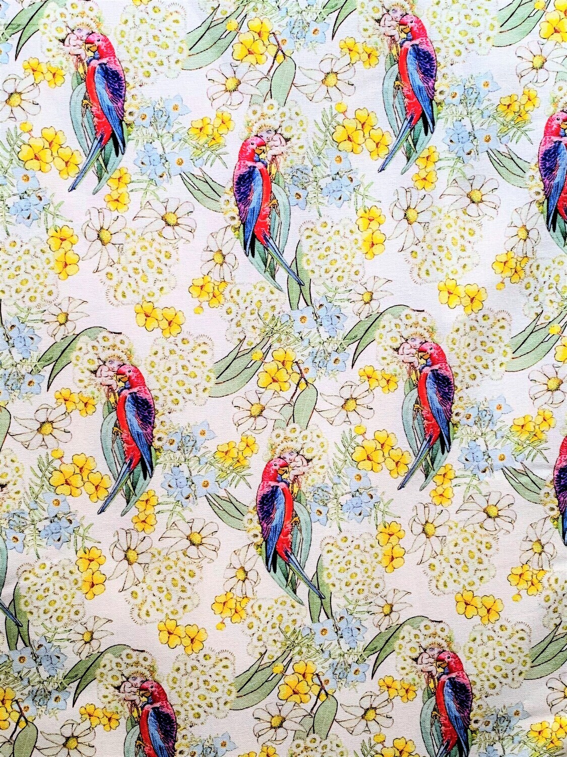 Gum Blossom Parrot, May Gibbs | Licensed Quilting Cotton | 112cm wide - 1m Piece