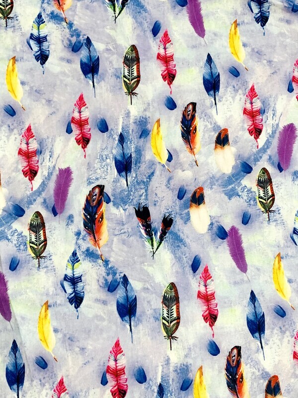 Vibrant Feathers | Quilting Cotton | 112cm wide - 0.95m Piece