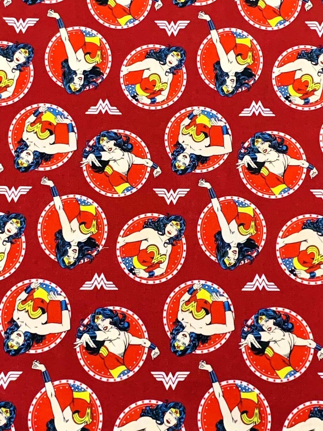 WonderWoman, Badges | Custom Quilting Cotton | 145cm wide - 0.5m Piece