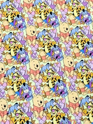 Winnie &amp; Friends, Stacked | Extra-Wide Custom Quilting Cotton Woven Fabric | 145cm wide