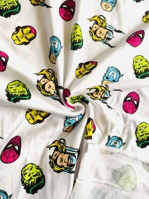 Marvel Avengers Toss | Licensed Lightweight Cotton French Terry, 190gsm | 180cm Wide