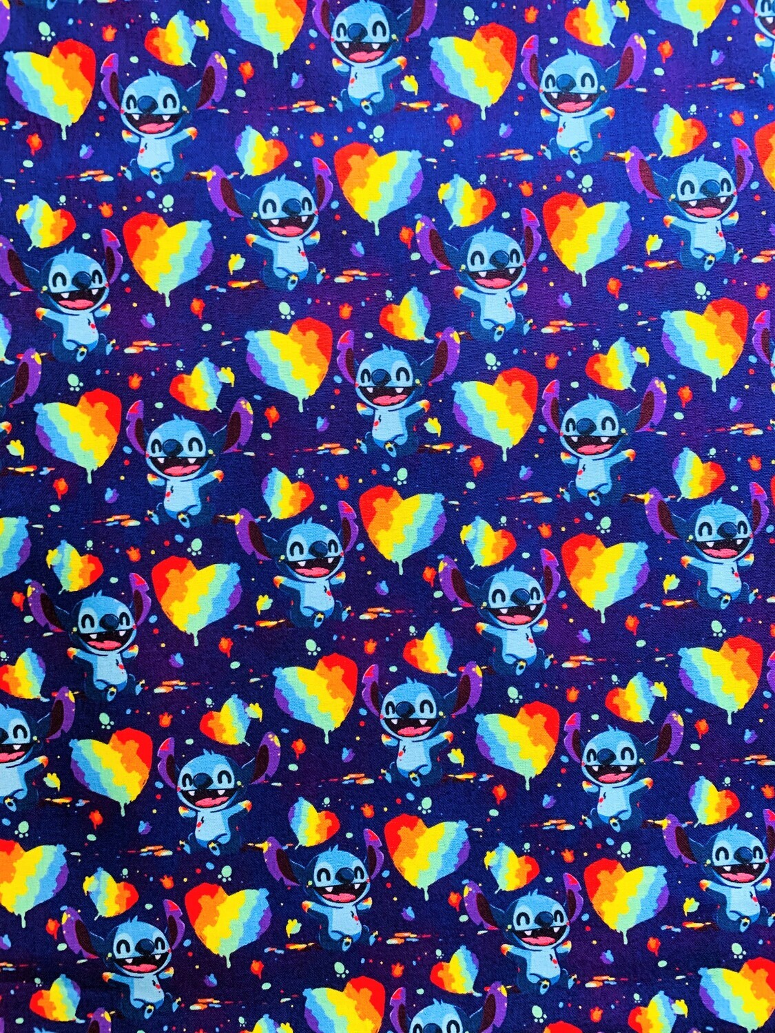Stitch Rainbow Hearts | Custom Quilting Cotton | 145cm wide - 0.55m Piece