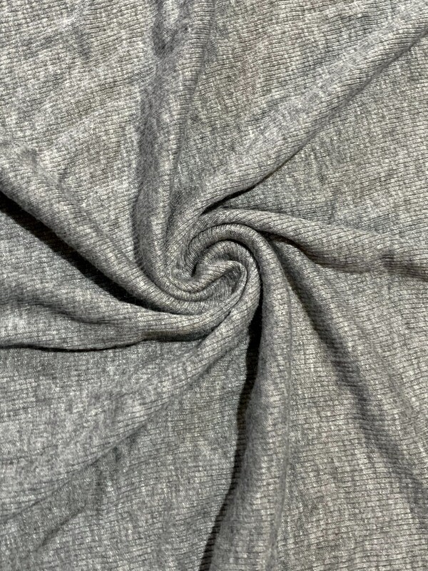 Medium Grey Solid | Modal Spandex, Mini Rib Knit | 135cm Wide