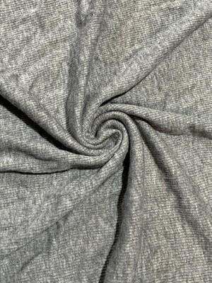 Medium Grey Solid | Modal Spandex, Mini Rib Knit | 125cm Wide