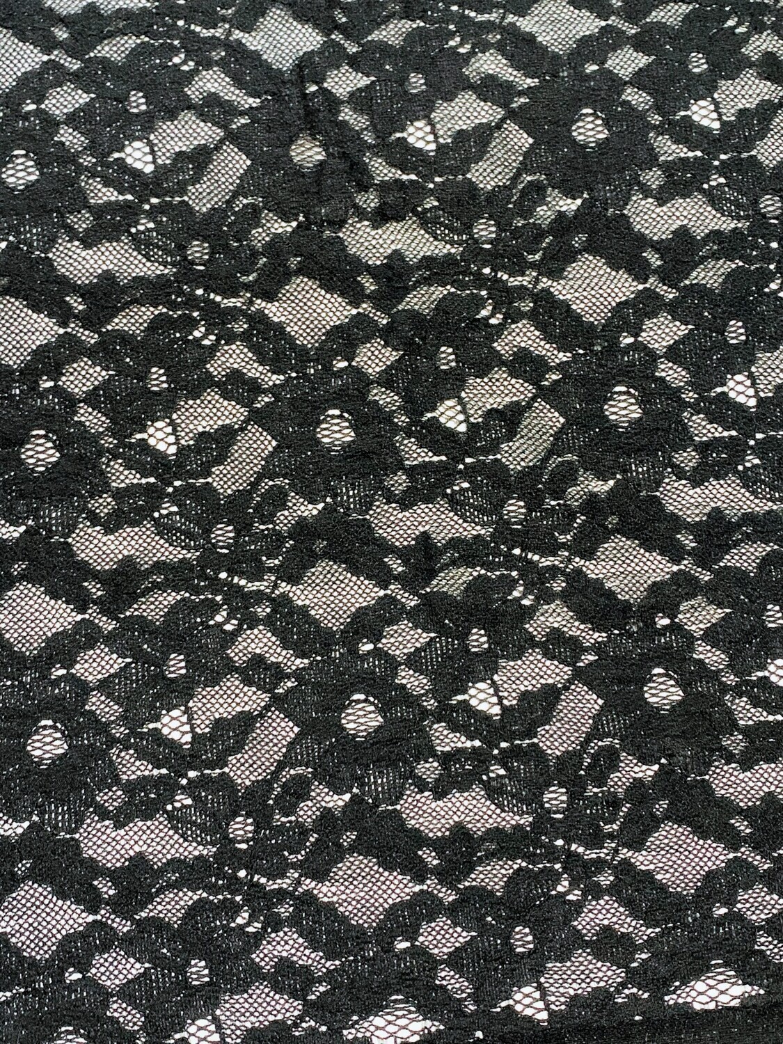 Black Floral | Stretch Lace | 135cm Wide
