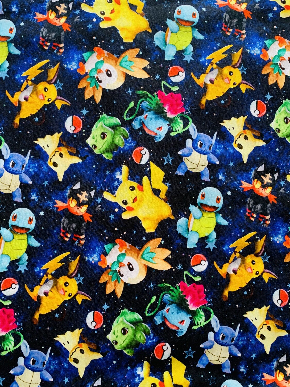 Pokemon, Navy Space | Digital-Print Custom Quilting Cotton | 145cm wide