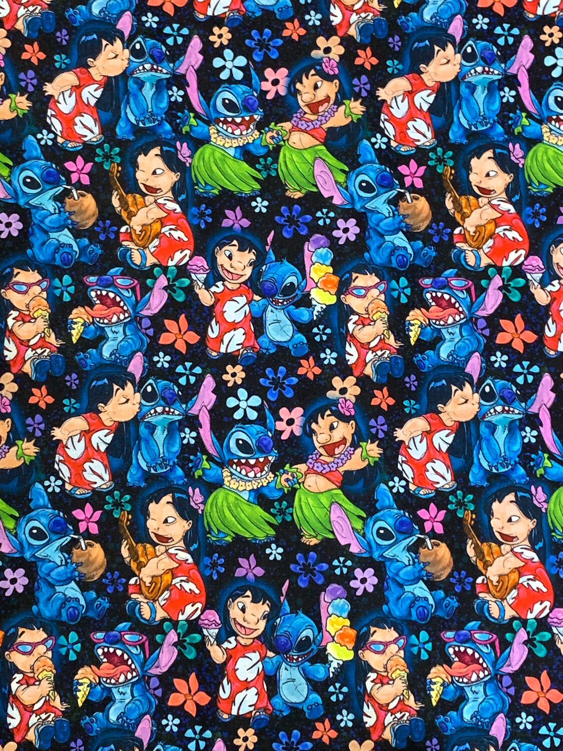 Lilo & Stitch Play Navy | Custom Quilting Cotton | 145cm wide