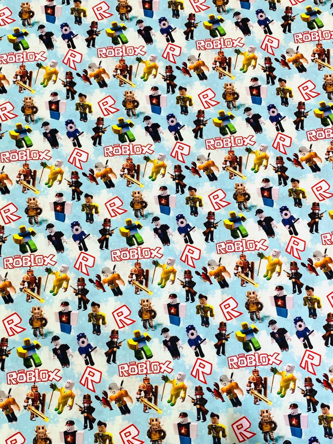 Roblox Toss Blue | Custom Quilting Cotton | 145cm wide - 1.25m Piece