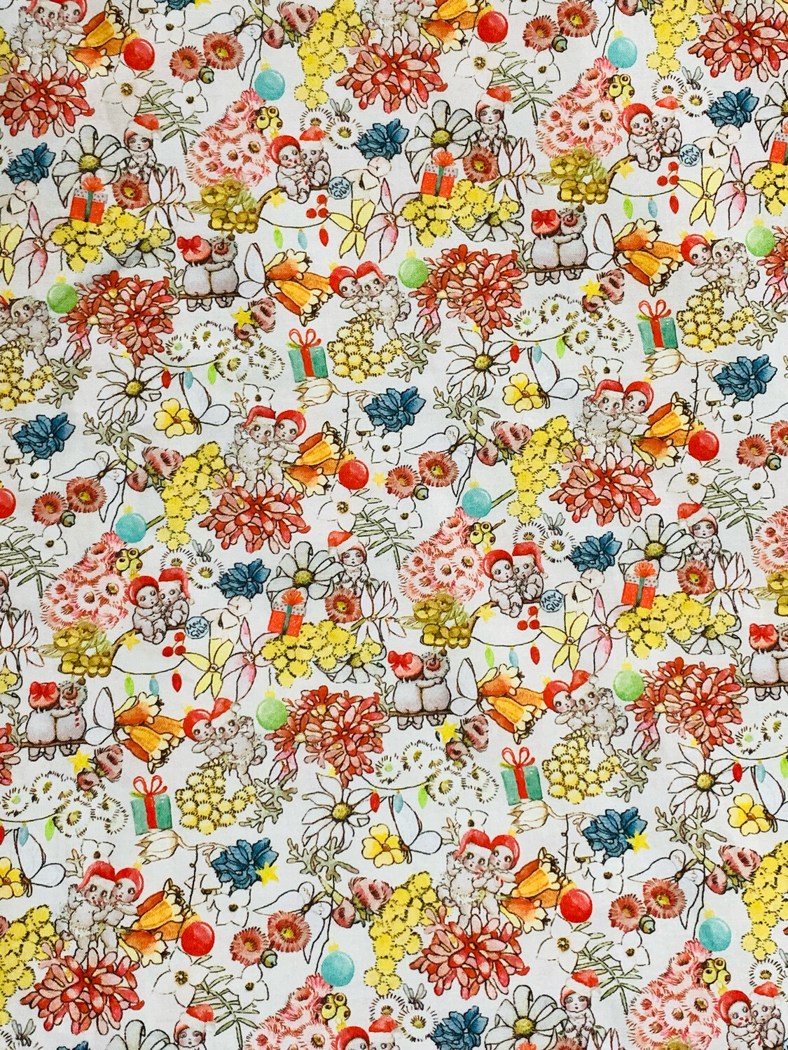 May Gibbs Gumnut Christmas, Natural | Licensed Quilting Cotton | 112cm wide