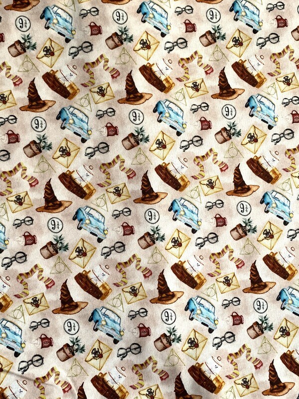 Harry Potter, Watercolour | Extra-Wide Custom Quilting Cotton Woven Fabric | 145cm wide