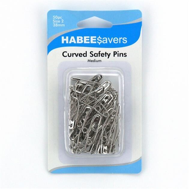 Curved Safety Pins | 38mm | 50-pack