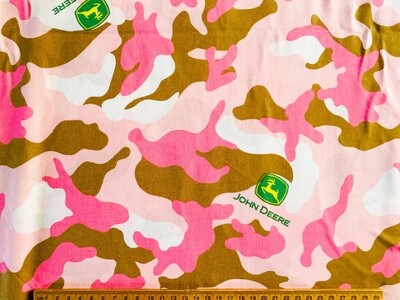Logo Toss on Camo, John Deere | Licensed Quilting Cotton | 112cm wide