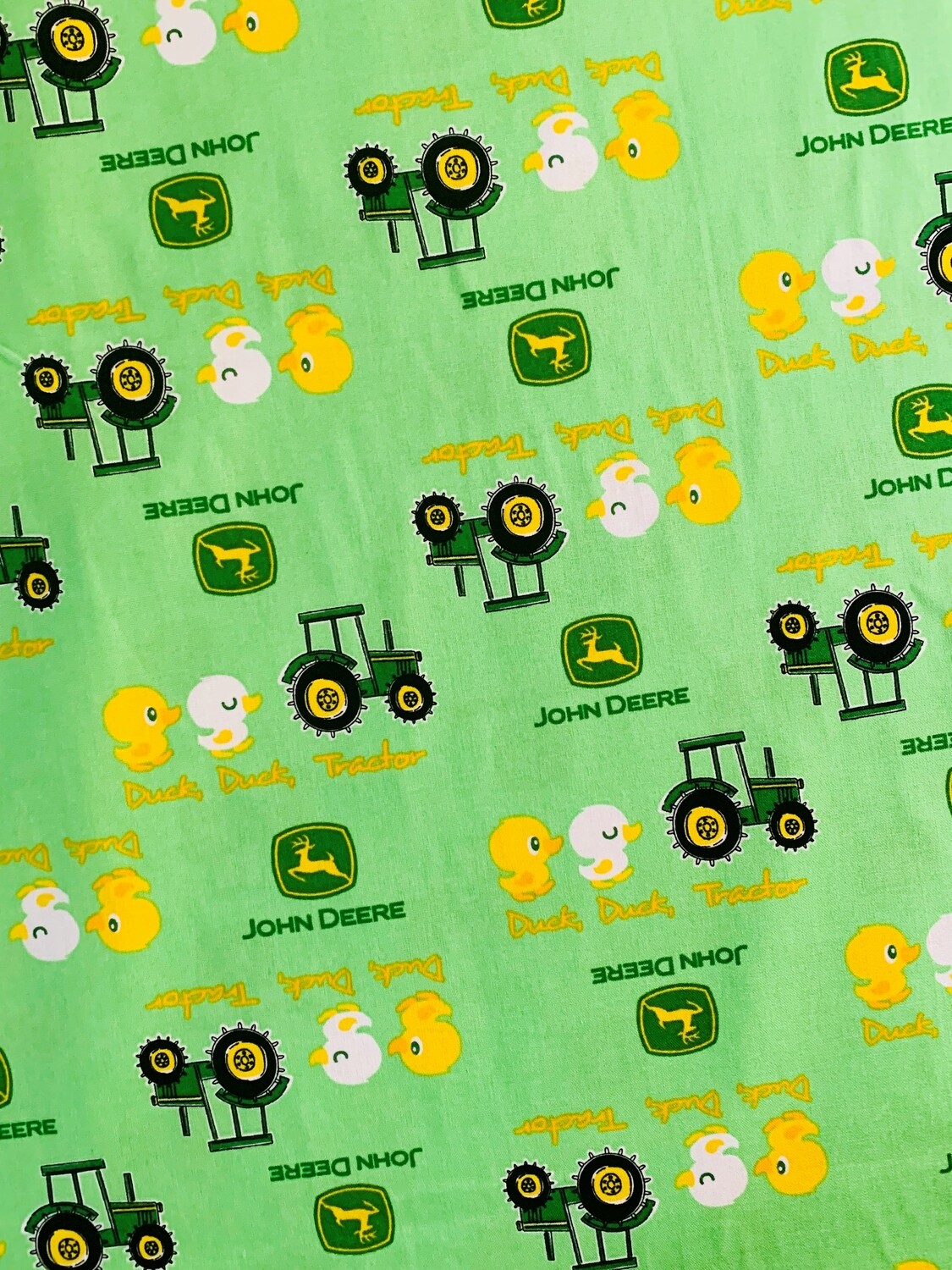 Duck Duck Tractor Green, John Deere | Licensed Quilting Cotton | 112cm wide - 1.35m Piece