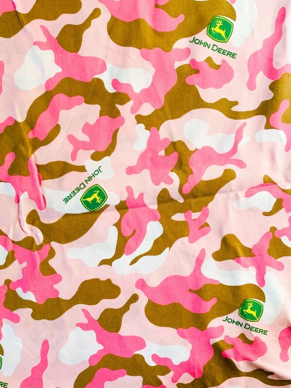Logo Toss on Camo, John Deere | Licensed Quilting Cotton | 112cm wide
